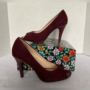 Andrew Geller Red Velvet Heels with Stiletto